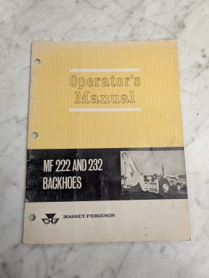Massey Ferguson Mf Operator'S Service Manual 222 232 Backhoes 1967