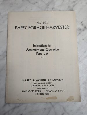 Papec Forage Harvester Operator Service Manual Parts List Catalog 1955 161