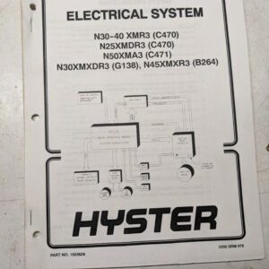 Hyster Fork Lift Truck Electrical System N30-40 Xmr3 N25Xmdr3 N50Xma3 Xmxr3