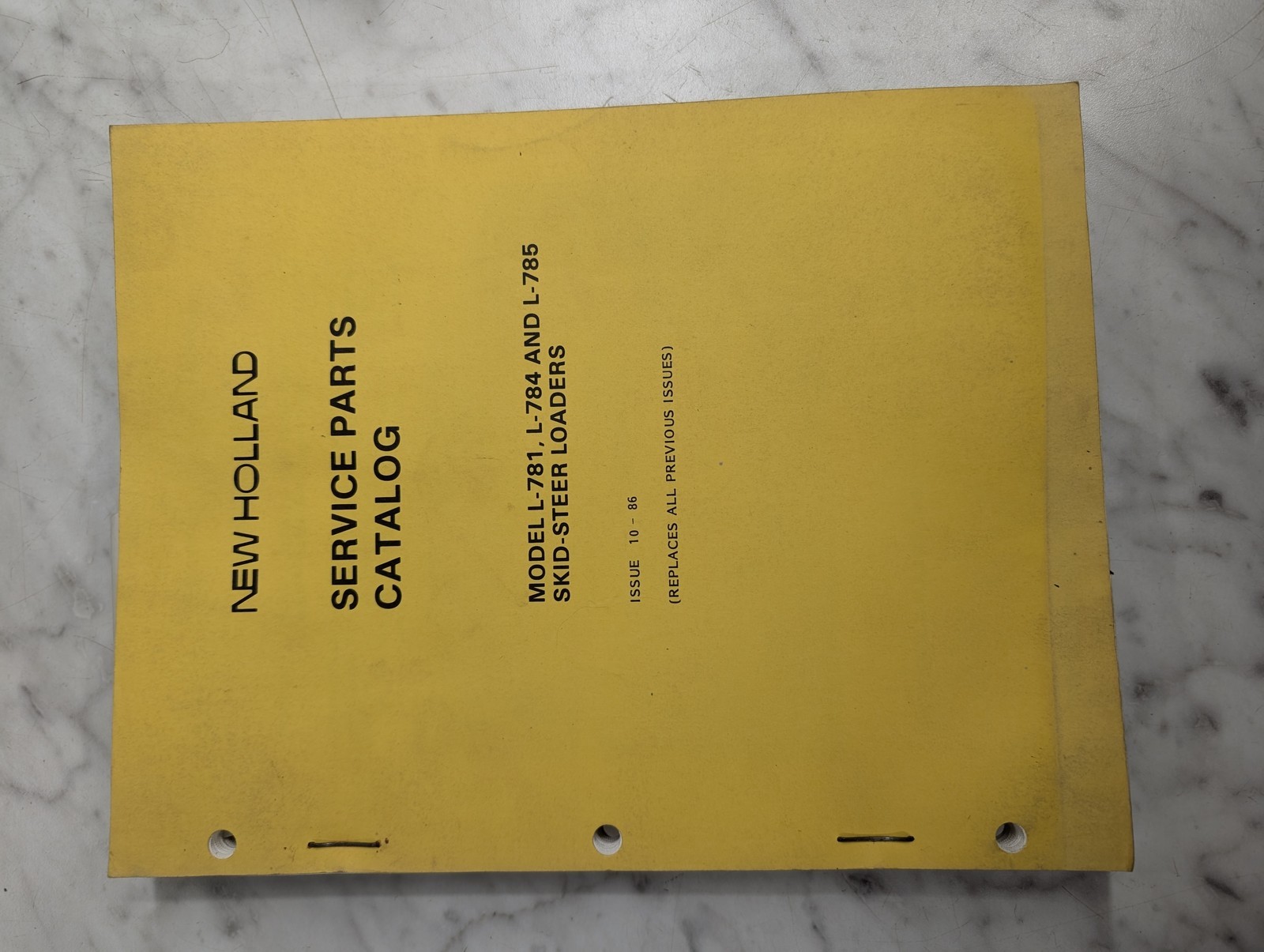 New Holland Service Parts Catalog Manual L-781 784 785 Skid Steer Loader 10-86