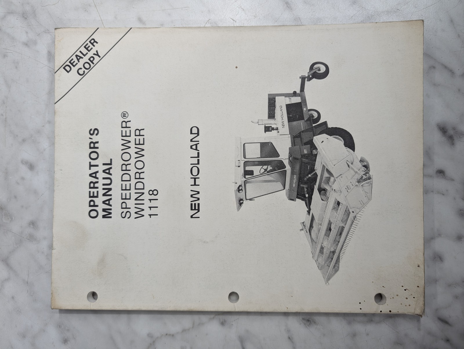 New Holland Operator'S Maintenance Manual Speedrower Windrower 1118 1986