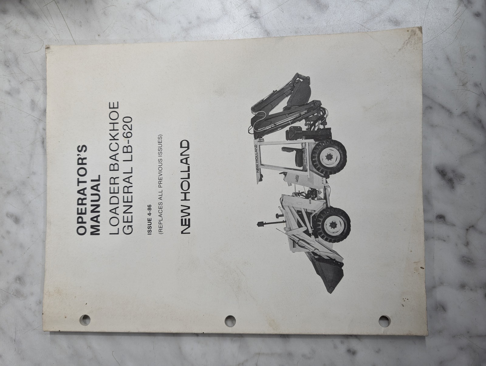 New Holland Operator'S Maintenance Manual Backhoe Loader Lb-620 4-86 1986