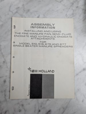 New Holland Assembly Information Installing Using Fine Manure Pan Spreaders