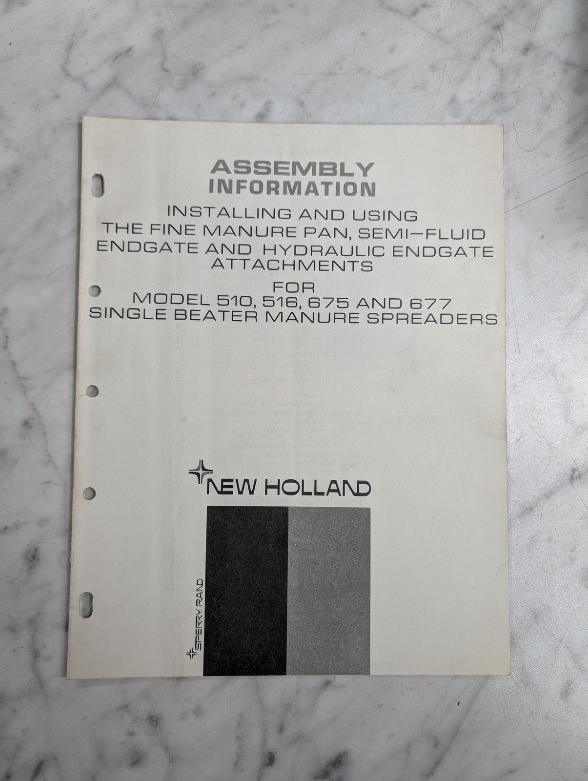 New Holland Assembly Information Installing Using Fine Manure Pan Spreaders