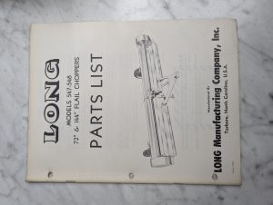 Long Parts List Book Manual Catalog Model 547-548 72” 144” Flail Choppers 1966