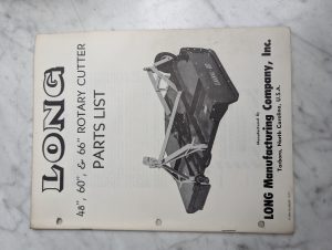 Long Parts List Book Manual Catalog Model 48 60 66” Rotary Cutter 1964