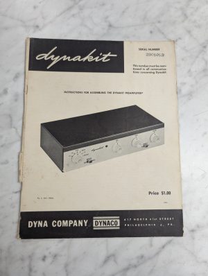 Dynaco Dynakit Instruction Assembly Manual Preamplifier 10582