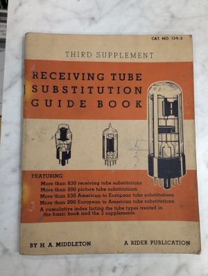 Receiving Tube Substitution Guide Catalog 139-3 Radio Cross Reference Parts List