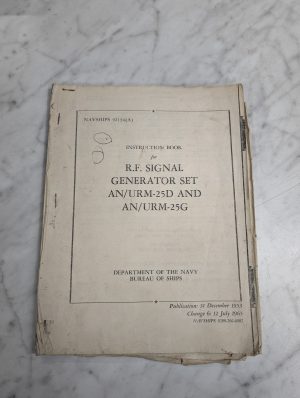 Navships 92134(A) Instruction Manual Rf Signal Generator Set An/Urm-25G D Navy
