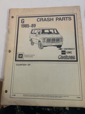 1985-1989 Gm Crash Parts Model G Gmc Chevrolet Part Requistion Form