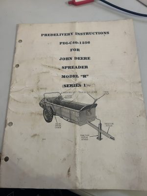 John Deere Pre Delivery Instructions Pdi-C40-156 Spreader Model R Series 1
