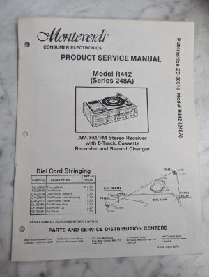 Monteverdi Service Manual Repair Parts List Radio Stereo Receiver R442 248A 1979