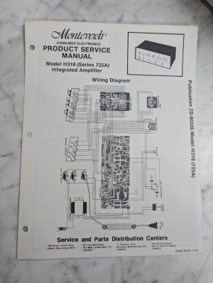 Monteverdi Service Manual Repair Parts List Integrated Amplifier H318 725A 1979