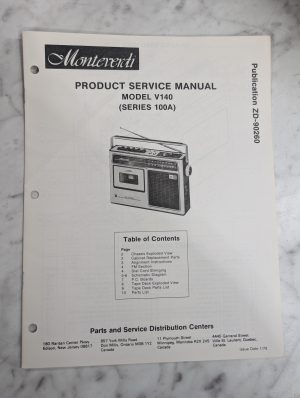 Monteverdi Service Manual Repair Parts List Radio Stereo Portable V140 100A