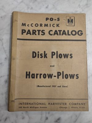 International Harvester Parts List Manual Catalog Mccormick Disk Plows Po-5