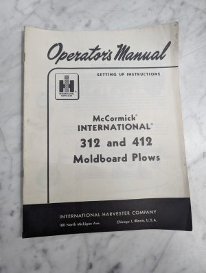 International Harvester Ih Operator'S Service Manual Mccormick 312 412 Plow