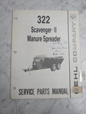 Gehl Service Repair Parts Manual Catalog 322 Scavenger Ii Manure Spreader 904109
