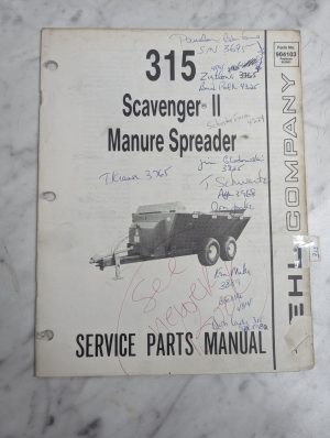 Gehl Service Repair Parts Manual Catalog 315 Scavenger Ii Manure Spreader 904103