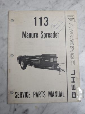 Gehl Service Repair Parts Manual Catalog Ms 113 Manure Spreaders 903786