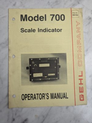 Gehl Operator'S Service Manual Scale Indicator Model 700 904182