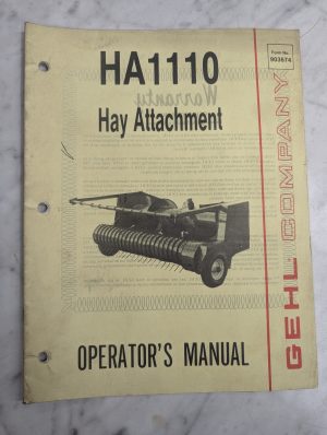 Gehl Operator'S Service Manual Hay Attachment Ha1110 903674