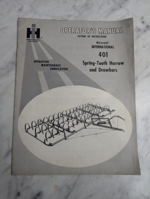 International Harvester Ih Operators Service Setup Manual 401 Harrow Drawbar