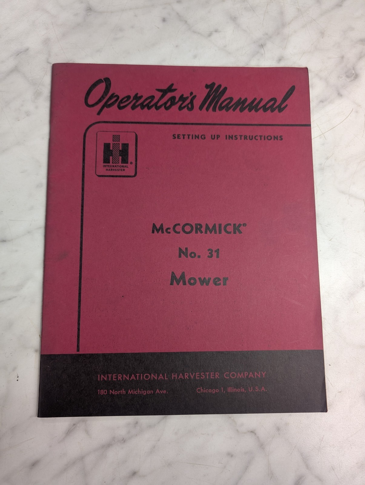 International Harvester Ih Operator'S Service Setup Manual 31 Tractor Mower