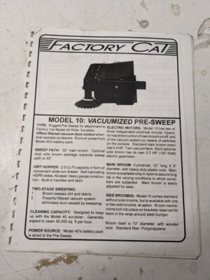 Factory Cat Operator Service Parts List Maintenance Book Diagrams Model 10