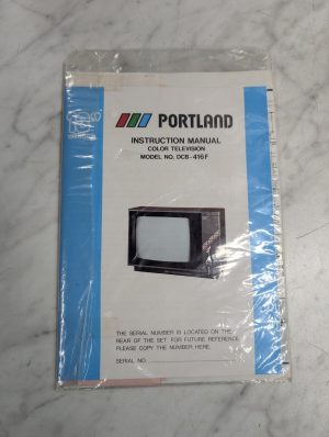 Portland Instruction Owner Manual Color Television Model #Dcb-416F 13”