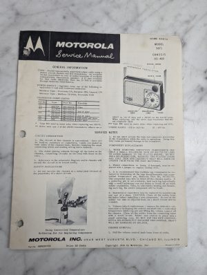 Motorola Home Radio Service Repair Manual 56T1 Hs-483 1956