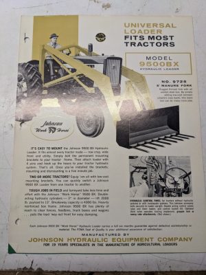 Johnson Work Horse Loader Model 9500Bx Loader Owner Parts List Manual