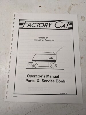 Factory Cat Operator Service Parts List Maintenance Book Diagrams Model 34