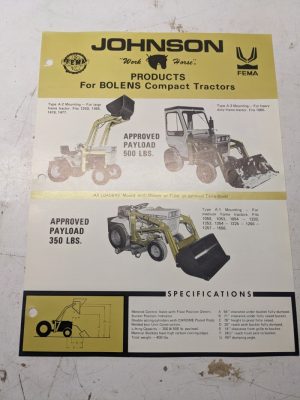 Johnson Work Horse Products Bolens Compact Tractor Attachments Brocure