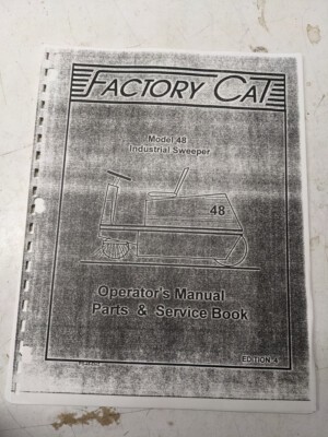 Factory Cat Operator Service Parts List Maintenance Book Diagrams Model 48