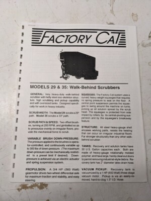 Factory Cat Operator Service Parts List Maintenance Book Diagrams Model 29 35