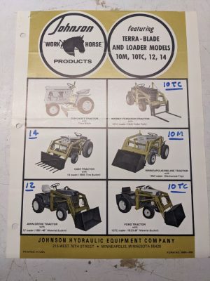 Johnson Work Horse Products Loader Terrablade Forklift & Attachments Brocure