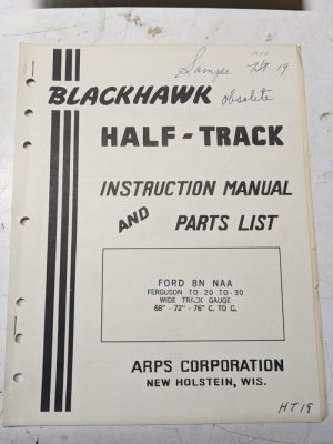 Arps Tractor Half-Track Instruction Owner Manual Parts List Ford 8N Naa Ht19