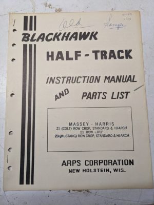 Arps Tractor Half-Track Instruction Owner Manual Parts List Massey Harris Ht20