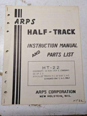 Arps Tractor Half-Track Instruction Owner Manual Parts List Cockshutt Htw Ht22