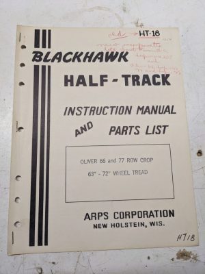 Arps Tractor Half-Track Instruction Owner Manual Parts List Oliver 66 77 Ht18