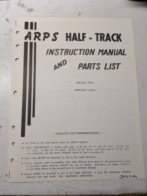 Arps Tractor Halftrack Instruction Owner Manual Part List Nuffield 10/60 Special
