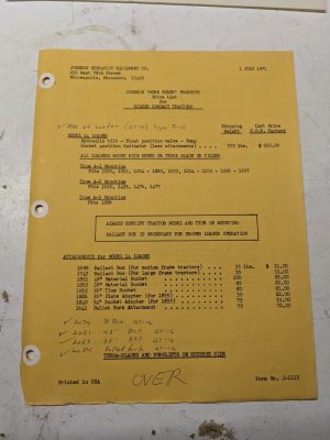 Johnson Work Horse Products Bolens Compact Tractors Price List 1971 Attachment