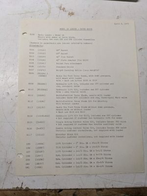 Johnson Work Horse Products Model 16 Loader Satoh S650G Kit Listings 1973