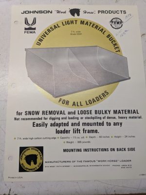 Johnson Work Horse Products Universal Light Material Bucket Attachment