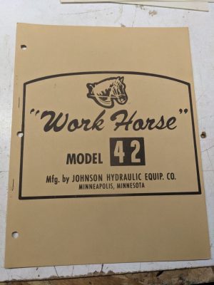 Johnson Work Horse Model 42 Loader Parts List Book Manual Tractor Attachment
