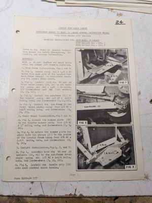 Johnson Work Horse Loader 24 Model B209 Supplement Manual Satoh Beaver S370