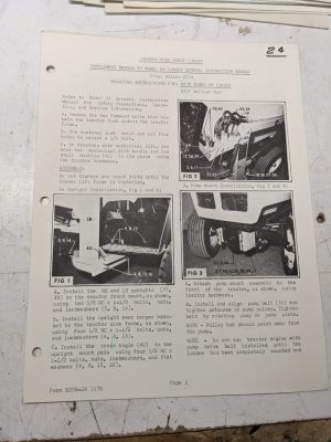 Johnson Work Horse Loader 24 Model B208 Supplement Manual Bolens Gt14 Tractor