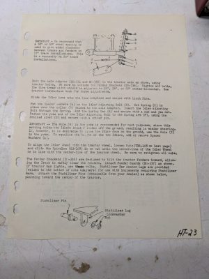 Arps Half Track Adapter Parts List Installation Axle Adapter Tractor Ht-23