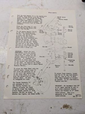Arps Half Track Adapter Parts List Installation Axle Adapter Tractor Ht-31