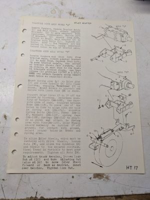 Arps Half Track Adapter Parts List Installation Axle Adapter Tractor Ht-17
